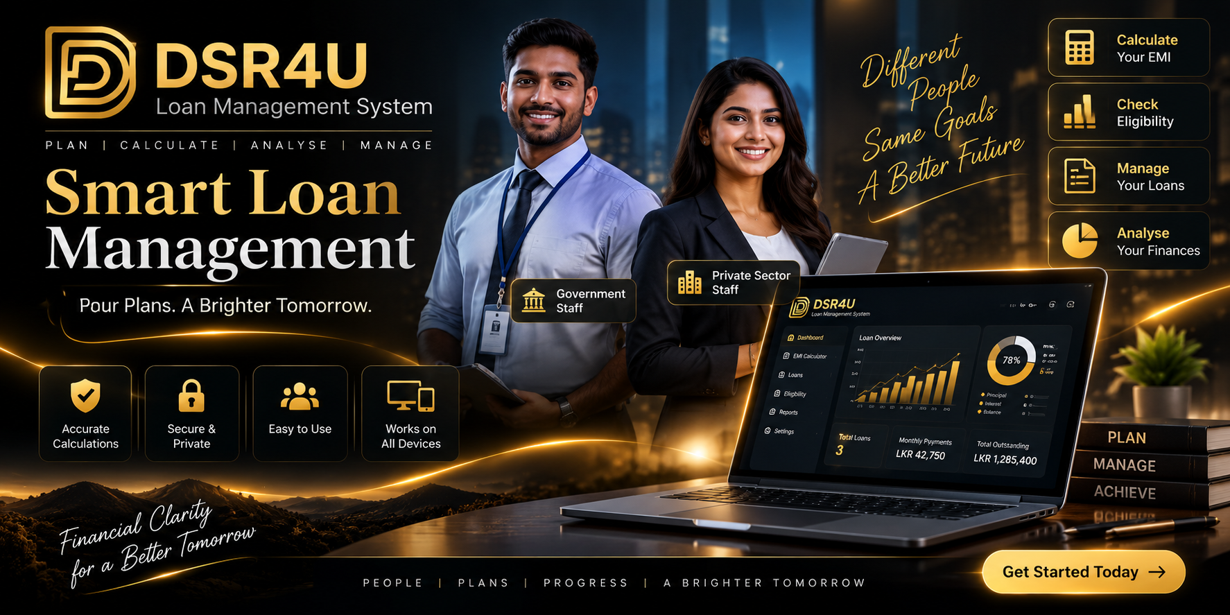 DSR4U Loan Management System premium loan planning banner